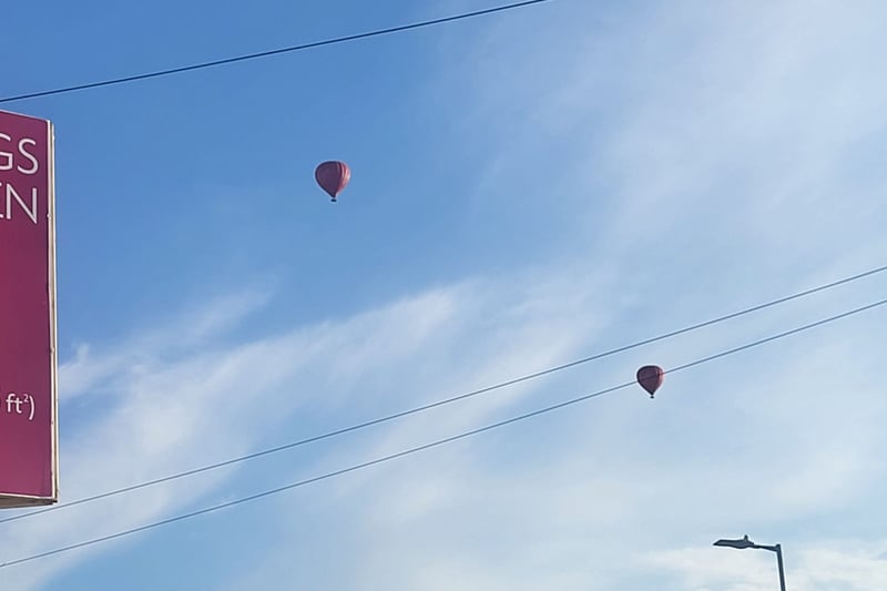 Shenay Alben took this gorgeous picture of two balloons in the Bristol skyline
