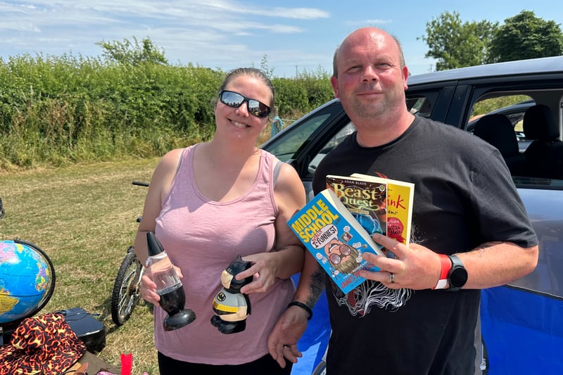 Mark Cousins and Becci Hibberd are first-time sellers having usually gone along to the sale as buyers - but they’ve got stuff to get rid of. It includes clothes priced at £1 and £2. Mark says: “I like the good atmosphere here - people are nice to you."