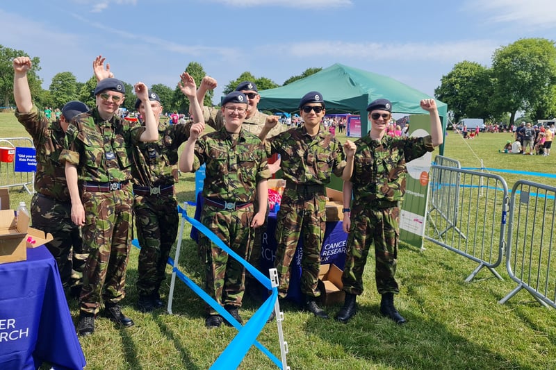These army cadets were on hand to support runners