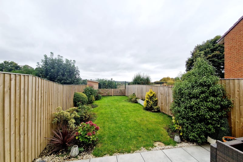 The rear garden and patio area. Photo: Zoopla