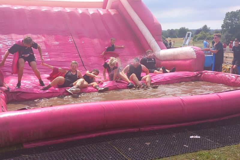 The Pretty Muddy slide and pool was part of the challenge