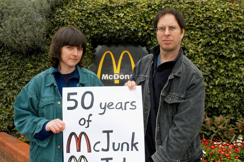 In the 1980s, Helen Steel and David Morris, of London Greenpeace, distributed a few hundred copies of a leaflet accusing McDonald’s of paying low wages, cruelty to animals and other malpractice. In 1990, the fast food giant went after them for libel. Under UK law at the time, the pair were denied legal aid and had to represent themselves, with pro bono support from lawyers including Keir Starmer. It became the longest running legal case in history. The pair lost and in 1997 McDonald’s was awarded £60,000. But they kept fighting and In 2005 the European Court on Human Rights found that the UK laws had failed to protect citizens’ right to criticise corporations and that the trial was biassed due to the laws’ complexity and the difference in resources between the parties.
As an addendum, the Met Police would apologise for disclosing information to investigators from McDonald’s. It would later apologise for the ‘Spy Cops Scandal’. Helen Steel was one several women deceived into relationships by Metropolitan Police officers sent to spy on activist groups. (Photo by Madhuri Karia /Getty Images)