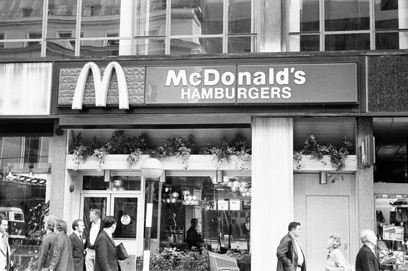 A McDonald’s shop near Charing Cross Station in 1978, the year that the head office was moved to Edgware Road. (Photo by Allan/Evening Standard/Hulton Archive/Getty Images)