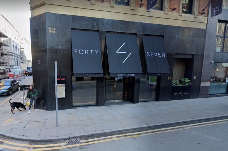 Indian restaurant located inside boutique hotel Forty Seven on Peter Street in Manchester city centre. Photo: Google Maps