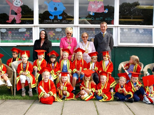 The Chatter Box Nursery held this graduation ceremony for 4-year-olds in 2003.
