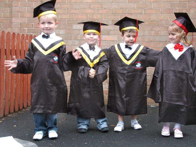 They were proud as punch to graduate from the Little Learners Nursery in 2008.