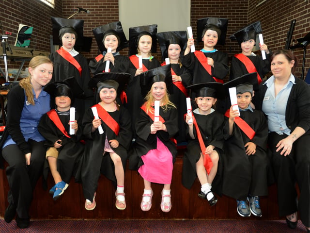 We've got certificates! Children at Busy Bees Nursery, Fulwell, showed off their papers from their graduation ceremony at the Enon Baptist Church, Monkwearmouth in 2014.