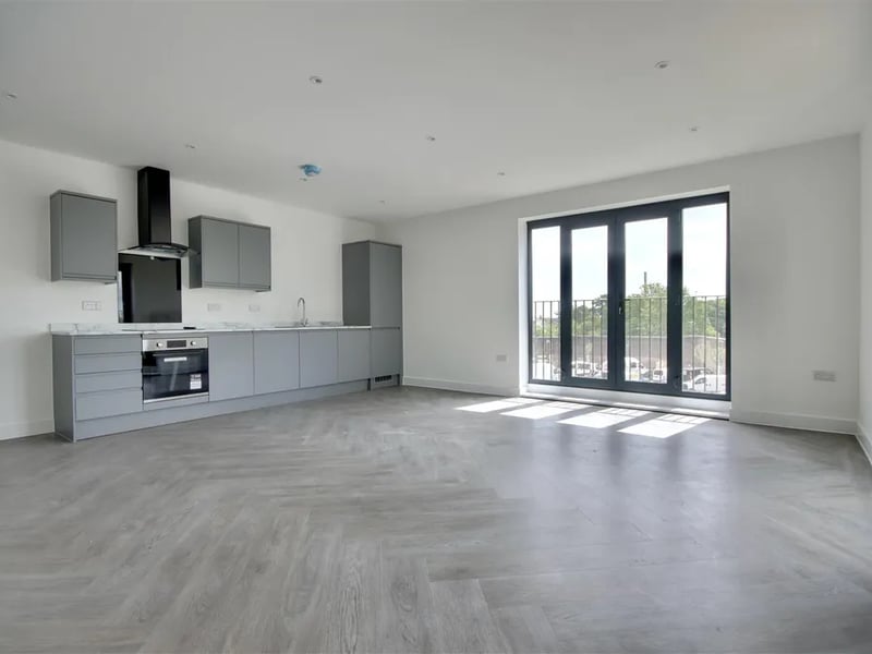View of the open plan kitchen/living room