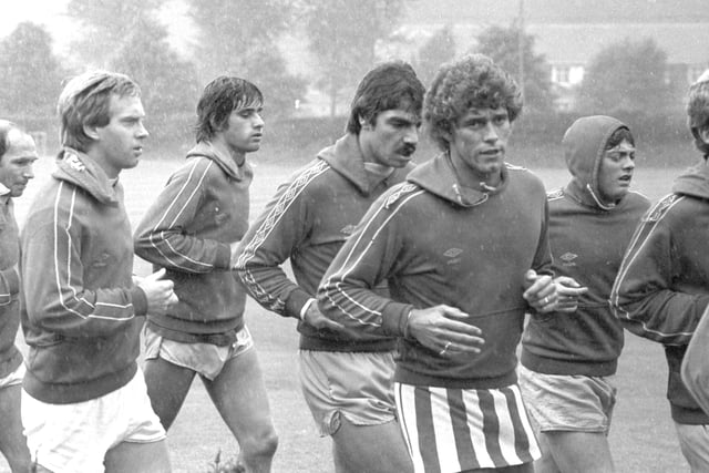 The 1980 team being put through their paces.
Here are Bryan Robson, Steve Whitworth, Ian Watson, Sam Allardyce, Rob Hindmarch, Colin Crawford.