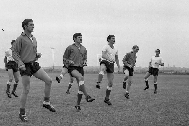 Limbering up in this July 1967 pre-season training photo. Recognise anyone?