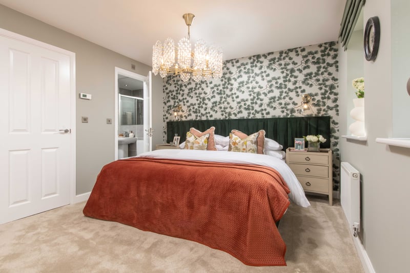 The main bedroom on the second floor has an ensuite. Photo by David Wilson Homes