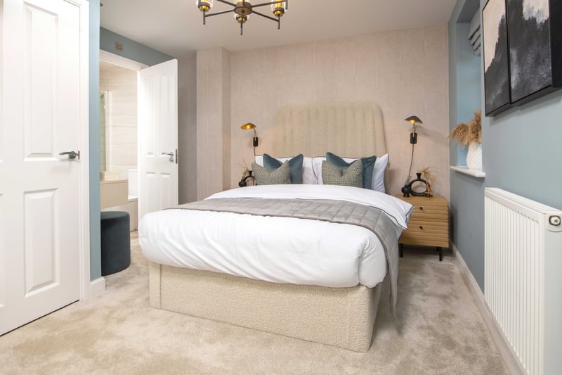 The first floor comprises a spacious lounge and main bedroom with en-suite, with a further two bedrooms on the second floor. Photo by David Wilson Homes