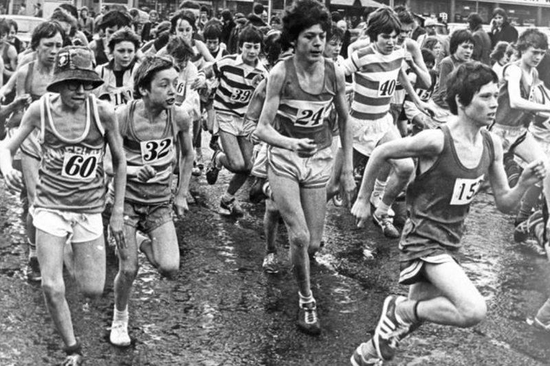 The Colts race in the Jarrow and Hebburn Athletic Club's Ladbroke road races gets under way in April 1975. Photo: Shields Gazette
