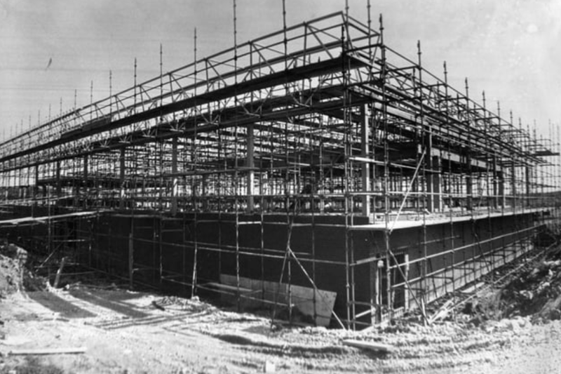The structure for the Temple Park leisure pool, the first phase of the park's sports and leisure complex, was at an advanced stage in this 1975 photo. Photo: Shields Gazette