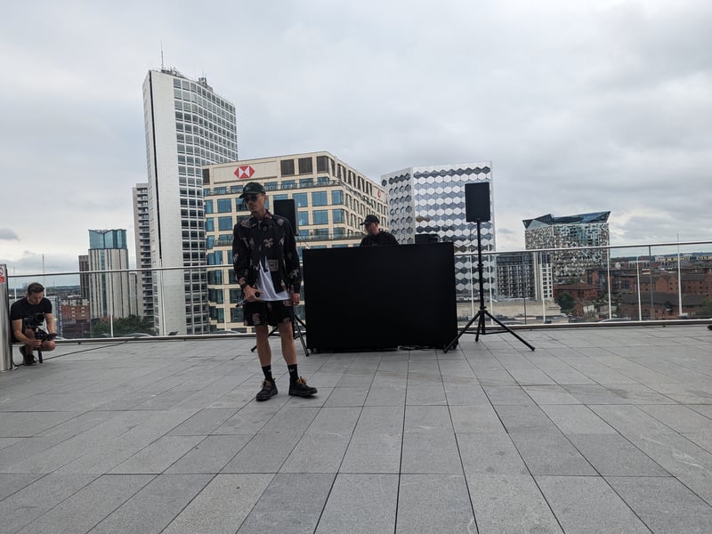 Tarju Le’Sano, right, director of the 93:00 Collective, performs