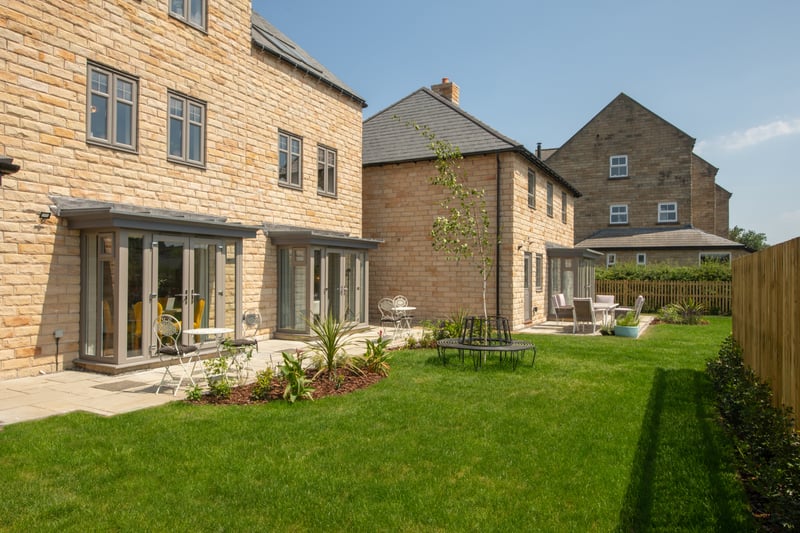 The open rear gardens and patios. Photo by David Wilson Homes