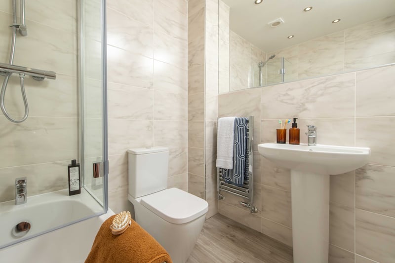 On the second floor is the family bathroom. Photo by David Wilson Homes