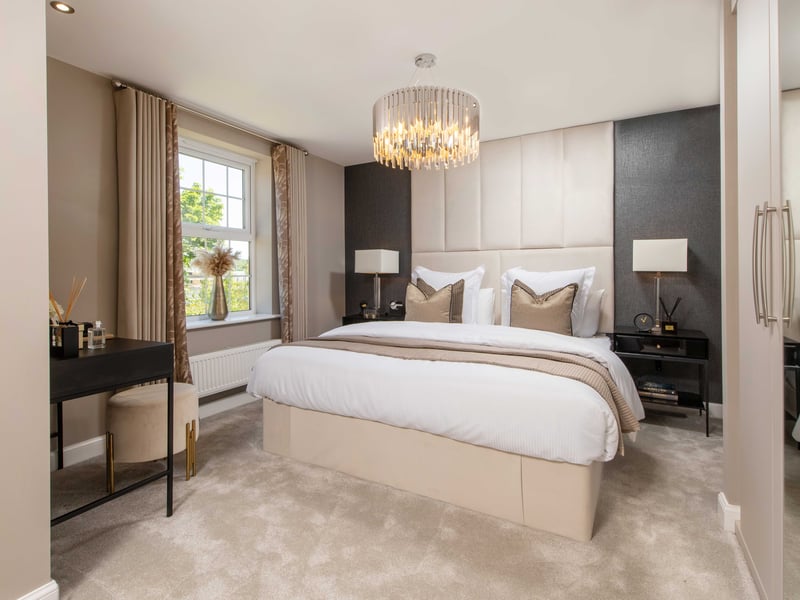 Upstairs is the main bedroom and three further double bedrooms. Photo by David Wilson Homes