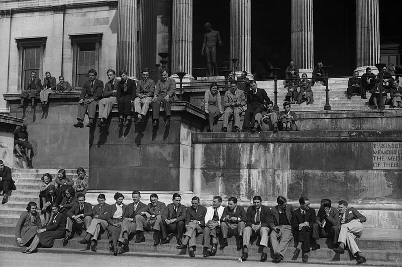 University College London came in at 7. This photo shows students out front in 1933.  (Photo by Fox Photos/Getty Images)