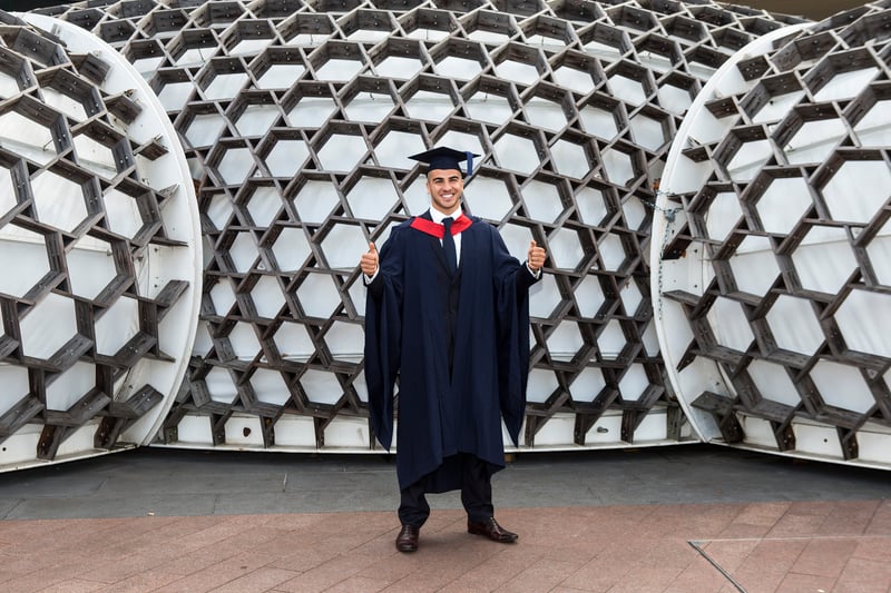 The University of East London  was at number 131. Pictured here is British sprinter Adam Gemili at his graduation ceremony, at the O2, after gaining a 2:1 in 2015. (Photo by Charlie Crowhurst/Getty Images)