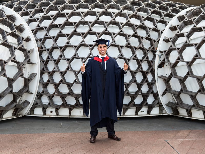 The University of East London was at number 131. Pictured here is British sprinter Adam Gemili at his graduation ceremony, at the O2, after gaining a 2:1 in 2015. (Photo by Charlie Crowhurst/Getty Images)