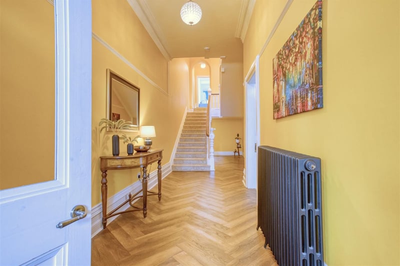 The beauty and charm of the property is immediately evident upon stepping inside the inviting entrance hall.