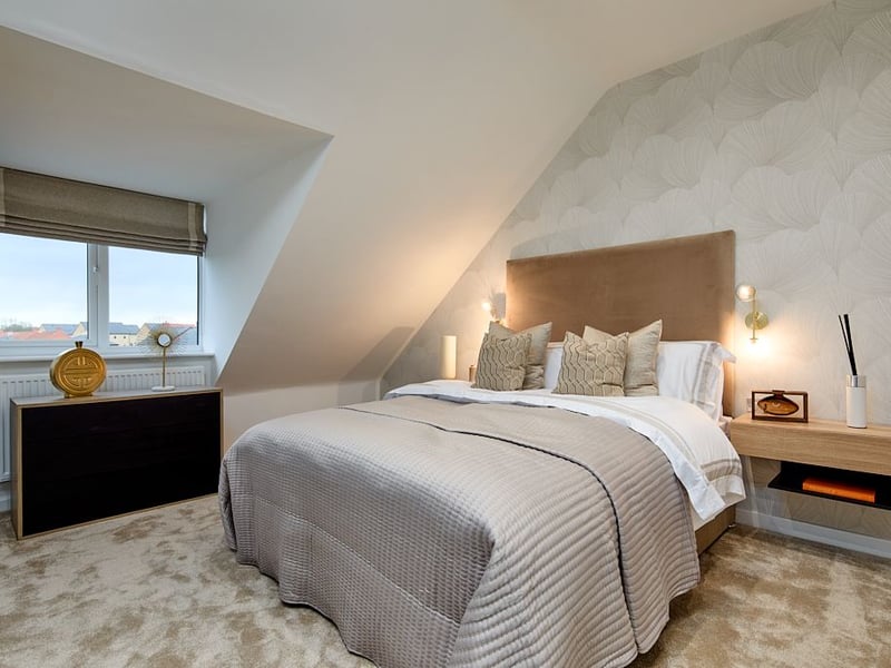 The second floor is dedicated to the master bedroom.