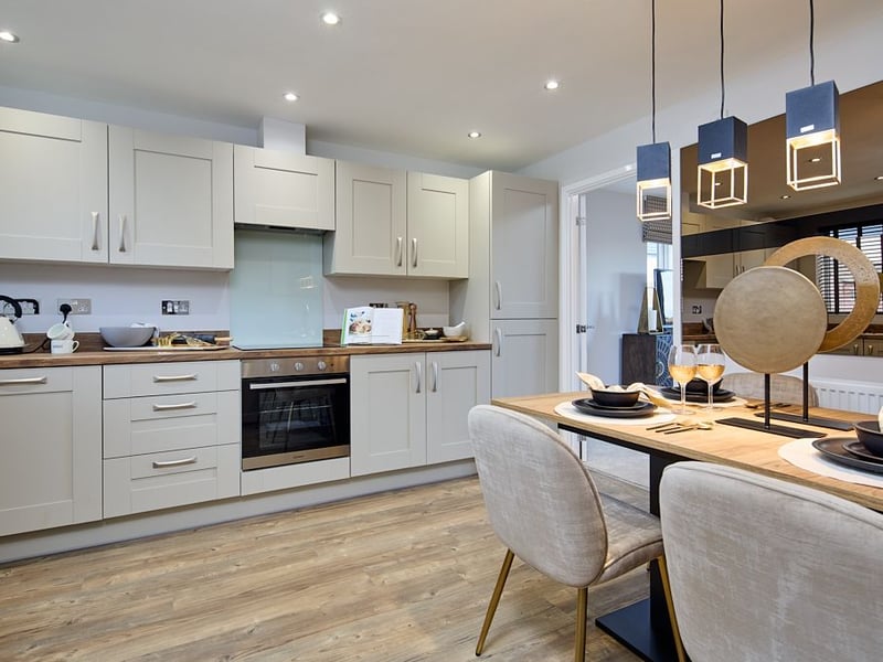 The spacious kitchen and diner with lots of space for cooking and family time.