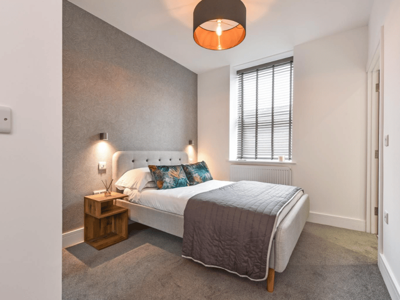 One of two bedrooms