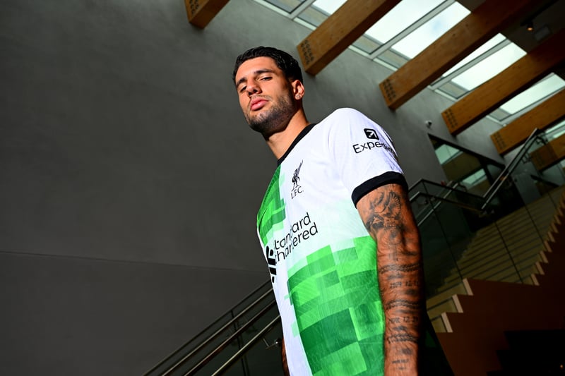 He poses in the new away kit for next season - a kit that was inspired by a similar jersey from the 90’s.
