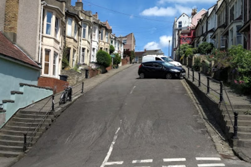 The steepest residential street in the country, Totterdown’s Vale Street has a gradient slope of 22 degrees and it’s so steep that residents have been known to tie their cars to the lamp posts.