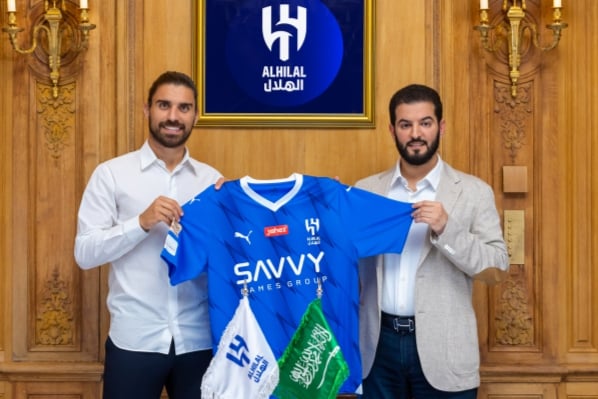 Wolves received a club-record fee for the transfer of their captain. The Portuguese midfielder has joined Asia’ most successful club side on a three-year deal. (Image: Al-Hilal Saudi Club via Twitter)