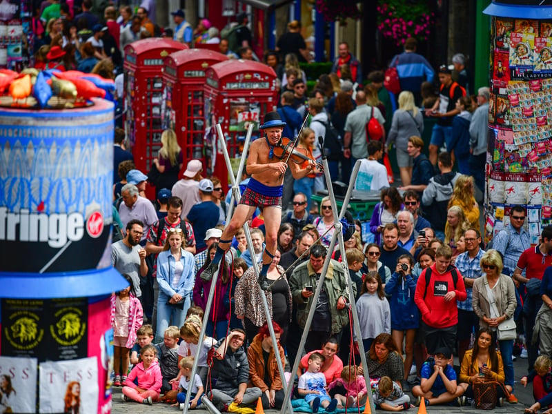 Throughout the Edinburgh Festival Fringe you can enjoy a walk down the Royal Mile where you can catch snippets from many of the shows, alongside plenty of street performers, jugglers, magicians and the dreaded human statues. Just make sure you aren't in a hurry and don't mind having promotional fliers thrust at you by over-enthusiastic performers. The main thing is it's all free - and one of the first stops for families with children.
