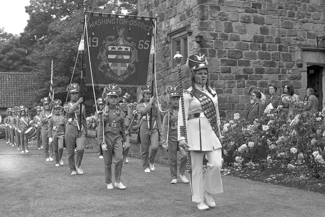 Marching to the Raising The Flag event in 1975.