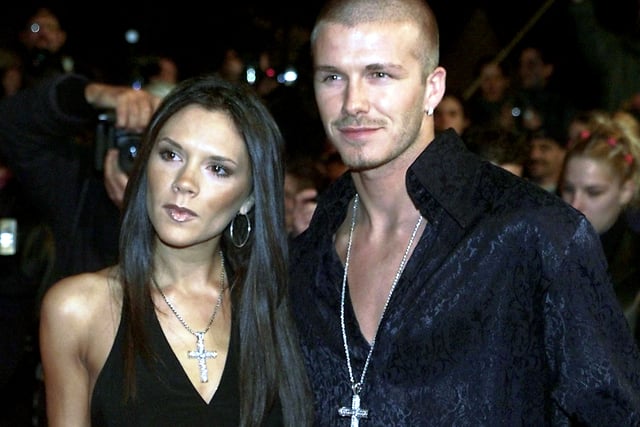 Spice Girl Victoria Beckham with husband David at the 2001 Cannes Film Festival
