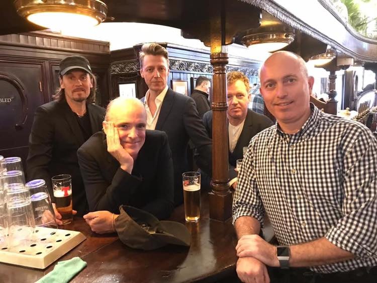Fran Healy, Andy Dunlop, Dougie Payne and Neil Primrose of Travis choose The Horse Shoe Bar for pints. The band rehearsed in a room upstairs and Neil worked as a barman there when the band was formed.