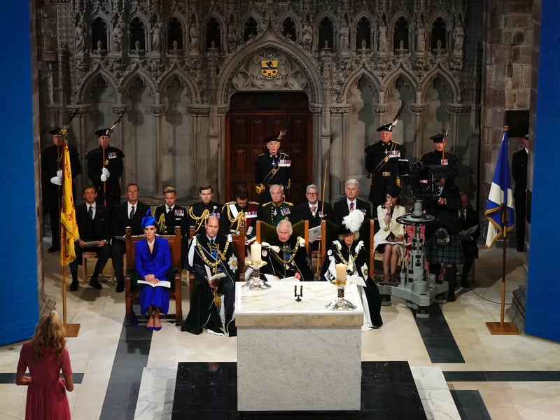 The Princess of Wales and the Prince of Wales known as the Duke and Duchess of Rothesay while in Scotland, King Charles III and Queen Camilla.