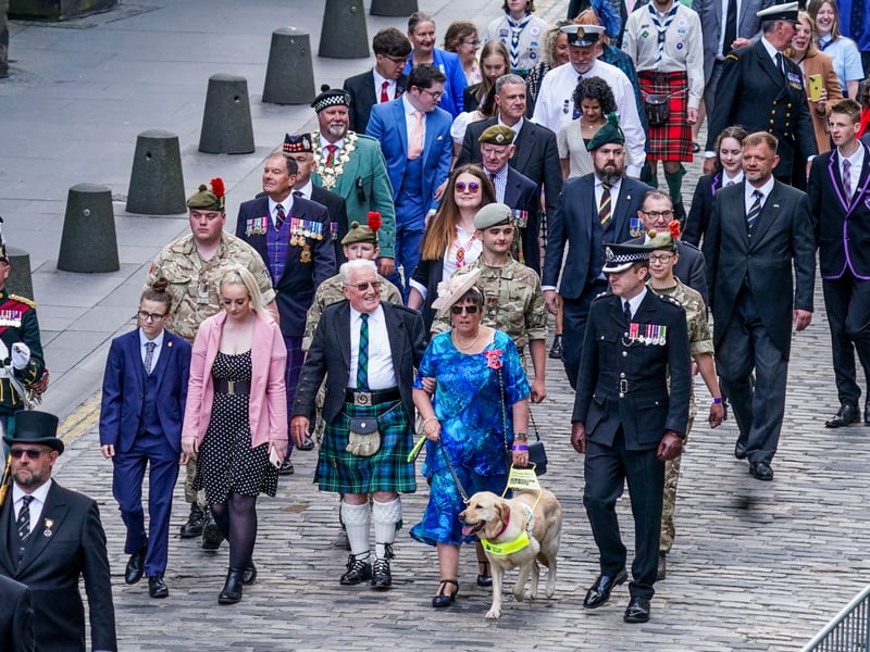 The People's Parade, which involves people from across Scotland to represent life in the country, during the procession to St Giles' Cathedral. 