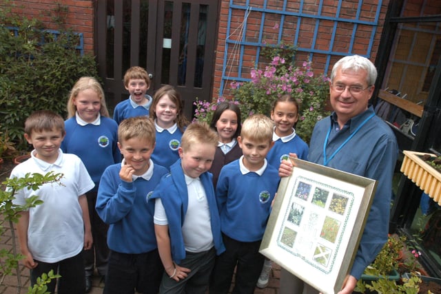 Retiring head teacher David Hannington got a lovely present from the children in 2005. They were all members of his gardening club at the school in Washington.