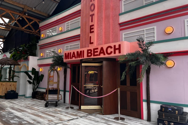 The Art Deco-style Miami Beach hotel is part of the Backyard Cinema set. 
