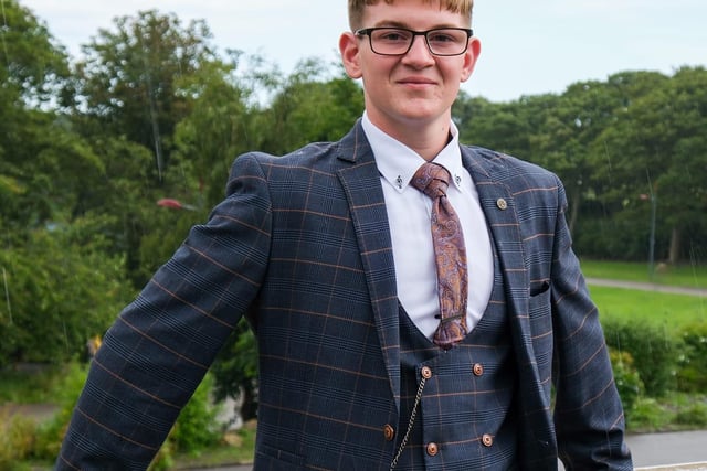 This young man is ready for prom in his smart suit 