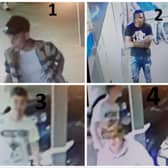 Police want the public to help them identify these four individuals, following an incident in which a woman was assaulted and a car was damaged at Berkeley Precinct, Ecclesall Road