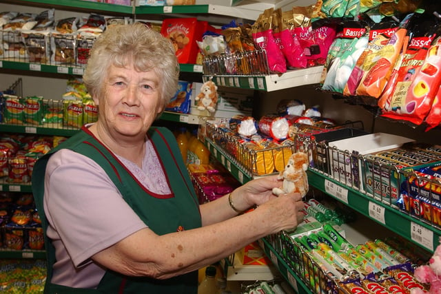 Margaret Scott at the WRVS shop at Sunderland Royal Hospital in 2005. 
She had been volunteering there for 32 years by then.