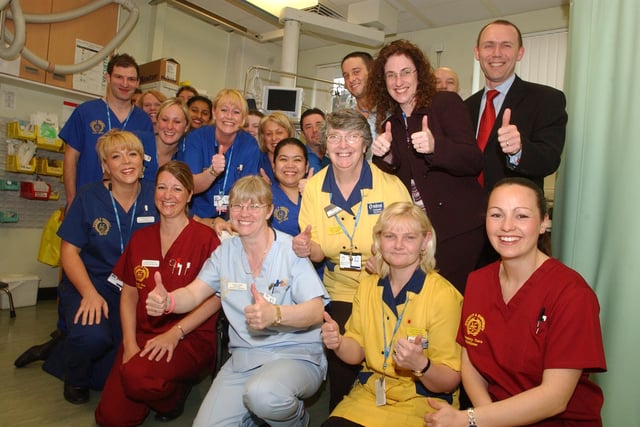 Staff in the Royal's Accident and Emergency department 18 years ago.