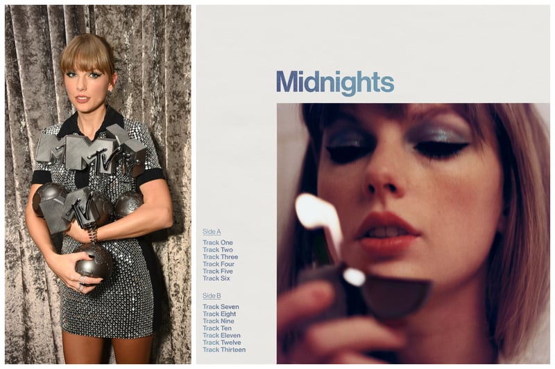 Swift’s Midnights moves away from the more ethereal atmosphere of folklore and evermore, instead introducing the darker 70s inspired Midnights. Described as a concept album of 13 sleepless nights in her life, upon its release it captured 10 top-ten songs on the Billboard charts, the most for any album. Midnights saw Swift become the first artist to win four Album of the Year awards at the Grammys and features tracks including Anti-Hero, Karma and Bejewelled. 