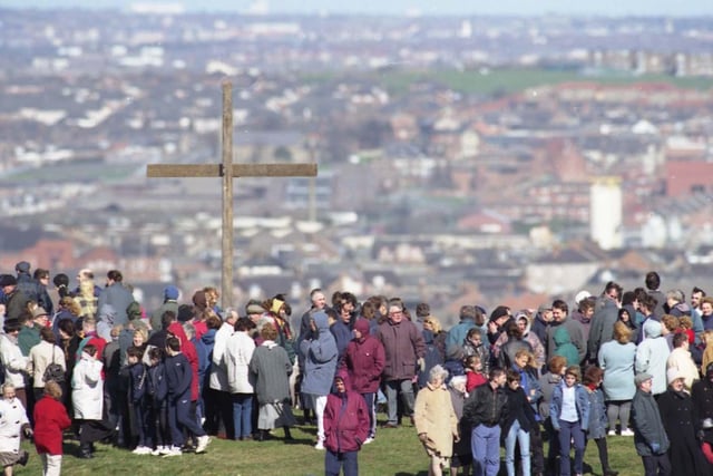 The Good Friday procession in 1997. As always, the traditional ceremony was well attended.