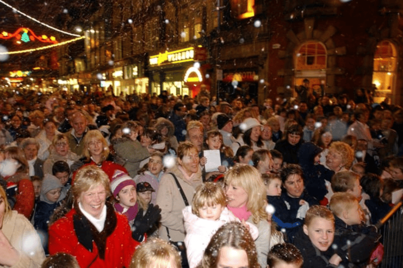 The snow made it a magical feel at the Christmas lights switch-on in King Street in 2004 but were you there to experience it all? Photo: TR