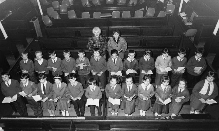 The angelic voices of pupils from St Matthew’s Primary School, Jarrow. They performed at Park Road Methodist Church in December 1990. Were you among them?