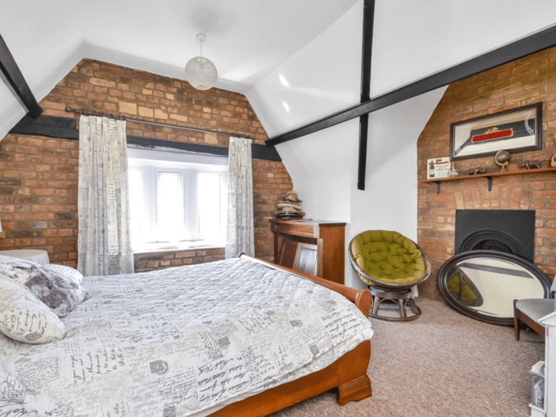 Some rooms have a very trendy exposed brick look