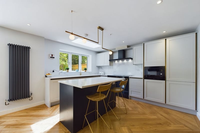 The stunning open plan kitchen diner is one of the property’s real highlights. 
